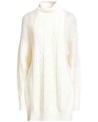 Roberto Collina - Ivory Mini Dress Merino Wool, Baby Alpaca Wool, Nylon - Lyst