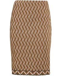 Marc Cain - Camel Midi Skirt Viscose, Cotton, Elastane - Lyst