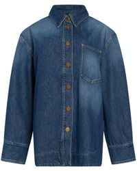 Pinko - Denim Outerwear Cotton, Lyocell - Lyst