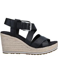 timberland wedges black