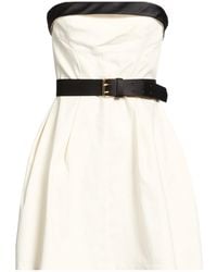 Imperial - Cream Mini Dress Cotton, Elastane - Lyst