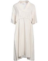 Panicale - Midi Dress Viscose, Silk - Lyst