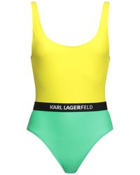 Karl Lagerfeld - Colour-block Logo-band Swimsuit - Lyst