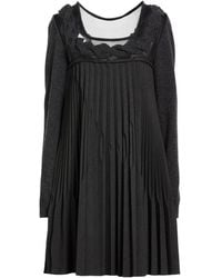 Alberta Ferretti - Charcoal Mini Dress Polyester, Virgin Wool, Viscose, Elastane, Silk - Lyst
