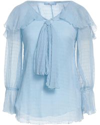 Blumarine - Top Silk, Elastane, Acetate - Lyst