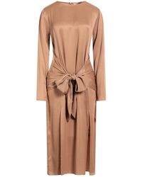 ANDAMANE - Camel Midi Dress Acetate, Viscose - Lyst