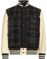 Junya Watanabe - Charcoal Jacket Polyester, Wool, Cow Leather, Acrylic, Nylon - Lyst