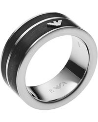 Emporio Armani - Silver Rings - Lyst