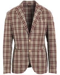 L.B.M. 1911 - Taupe Blazer Cotton, Linen, Silk - Lyst