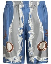 Versace - Slate Shorts & Bermuda Shorts Silk - Lyst