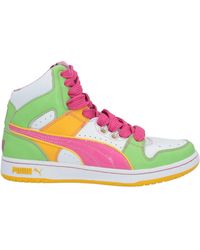 pink puma high top sneakers