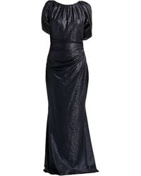 Talbot Runhof - Metallic Knit Maxi Gown - Lyst