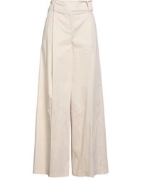 Pinko - Ivory Pants Cotton, Elastane - Lyst
