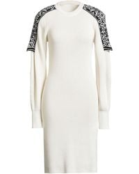 Akep - Cream Mini Dress Merino Wool, Acrylic - Lyst
