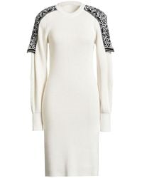 Akep - Cream Mini Dress Merino Wool, Acrylic - Lyst