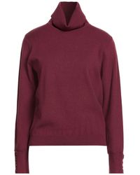 SENSO by ATMOSFASHION - Burgundy Turtleneck Polyester, Acrylic, Viscose, Nylon - Lyst