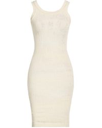 Isabel Benenato - Cream Midi Dress Viscose, Polyester - Lyst