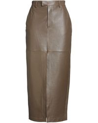 ARMARIUM - Khaki Maxi Skirt Ovine Leather - Lyst