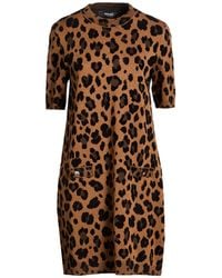 Versace - Camel Mini Dress Viscose, Virgin Wool, Polyamide - Lyst