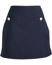 Sandro - Midnight Mini Skirt Virgin Wool, Polyester - Lyst