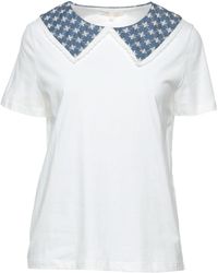 Maje Cotton Topline Balloon Sleeve T - Shirt in White | Lyst