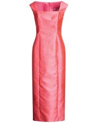 Fely Campo - Midi Dress Silk, Rayon, Metallic Fiber, Acetate - Lyst