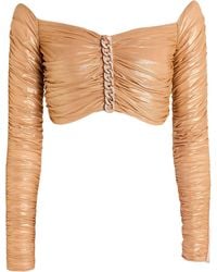 Elisabetta Franchi - Sand Top Polyamide, Elastane - Lyst