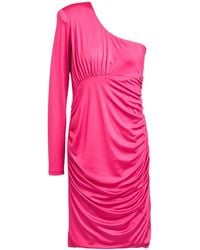 NUALY - Fuchsia Mini Dress Polyester, Elastane - Lyst