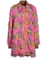 Dries Van Noten - Fuchsia Overcoat & Trench Coat Polyester, Cotton, Acetate, Silk - Lyst