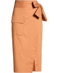 Eleventy - Camel Midi Skirt Cotton, Lyocell, Elastane - Lyst