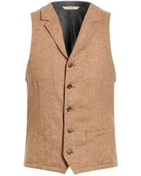 DIGEL - Camel Tailored Vest Virgin Wool, Polyamide, Silk, Polyester, Elastane - Lyst