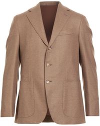 Caruso - Camel Blazer Wool, Cashmere - Lyst