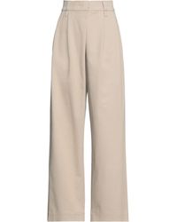 Brunello Cucinelli Synthetik Hose mit hohem Bund in Natur Damen Bekleidung Hosen und Chinos Hose mit gerader Passform 