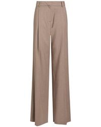 Marella - Khaki Pants Polyester, Viscose, Wool, Elastane - Lyst