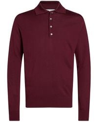 Alpha Studio - Burgundy Polo Shirt Merino Wool - Lyst