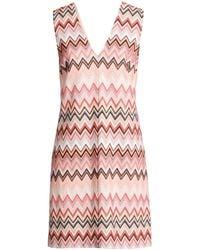 Missoni - Fuchsia Mini Dress Cotton, Viscose - Lyst
