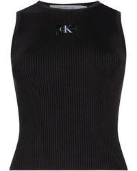 Calvin Klein - Top Lyocell, Polyamide, Elastane - Lyst