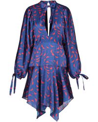 Self-Portrait Kurzes Kleid - Blau