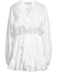 Gina Gorgeous - Ivory Mini Dress Polyester, Metallic Fiber - Lyst