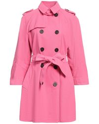 LOST [in] ME - Fuchsia Overcoat & Trench Coat Cotton - Lyst