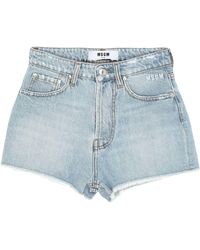 Damen Bekleidung Kurze Hosen Jeans-Shorts und Denim-Shorts MSGM Baumwolle Shorts & Bermudashorts in Blau 
