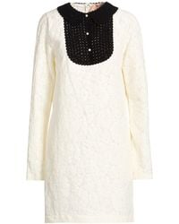 N°21 - Ivory Mini Dress Cotton, Viscose, Polyamide - Lyst