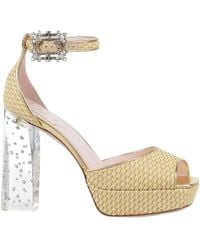 Roger Vivier - Sandals Textile Fibers, Leather - Lyst