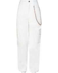 Damen Bekleidung Hosen und Chinos Hose mit gerader Passform Chiara Ferragni Baumwolle Andere materialien hose in Weiß 