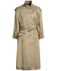 Sandro - Khaki Overcoat & Trench Coat Cotton, Elastane - Lyst