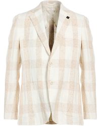 Lardini - Ivory Blazer Linen, Cotton, Polyamide - Lyst
