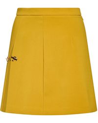 Elisabetta Franchi - Mustard Mini Skirt Polyester, Elastane - Lyst