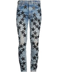 Amiri Blue Chemist Leather Stars Jeans for Men | Lyst