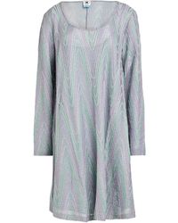 M Missoni - Light Mini Dress Cotton, Viscose, Metallic Polyester, Polyamide - Lyst