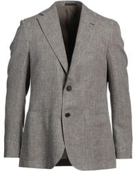 Caruso - Khaki Blazer Cotton, Linen - Lyst